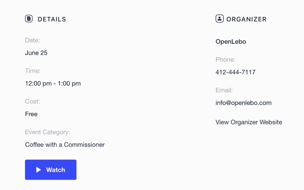 Watching Live Stream Events 3 Open Lebo Live Stream Watch Button