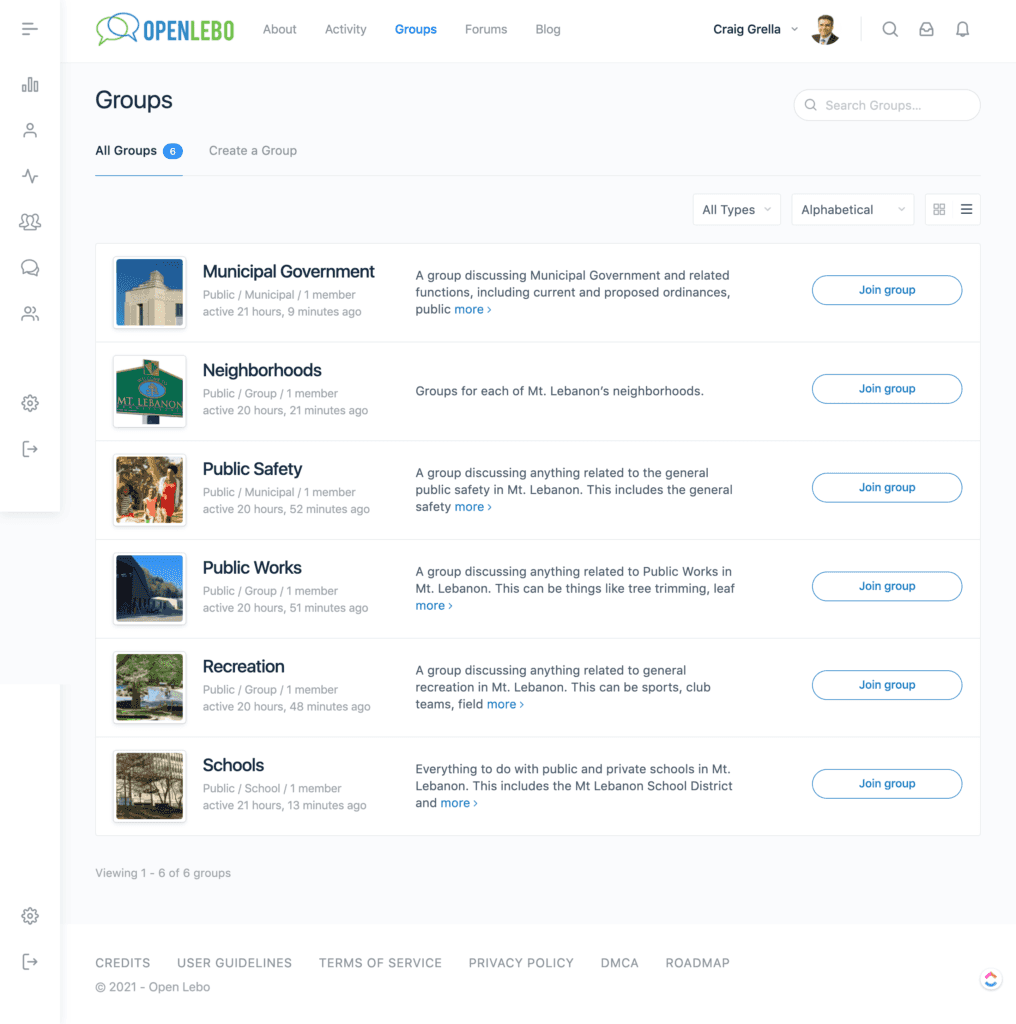 How to Join a Social Group 1 Open Lebo Screenshot - Groups