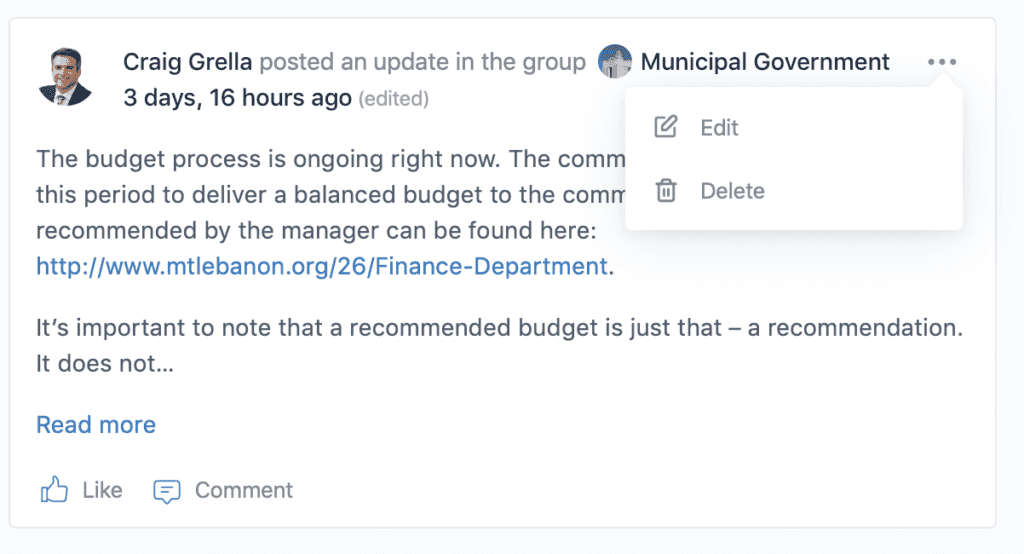 How to Make Quick Status Updates in the Activity Feed 3 Screen Shot 2021 11 20 at 4.07.38 PM