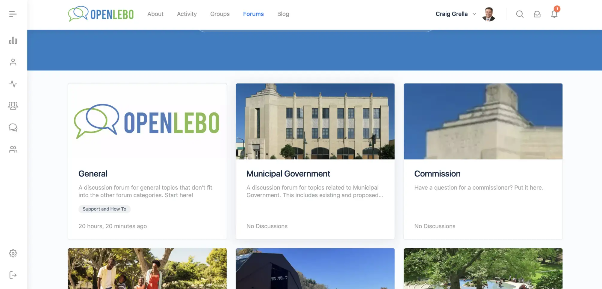 Open Lebo Screenshot - Forums Grid